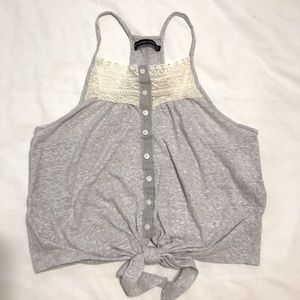 A&F Cotton Lace Crop Top